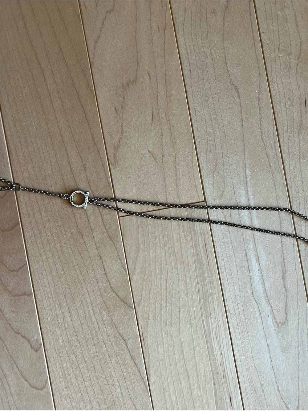 Salvatore Ferragamo Silver-Tone Crystal Loop Pendant Necklace